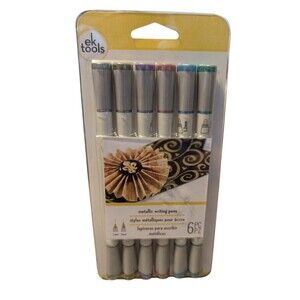 EK Tools 6 Pack METALLIC WRITING PENS Dual Tip New